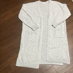 No Boundaries Light Gray Open Front Cardigan